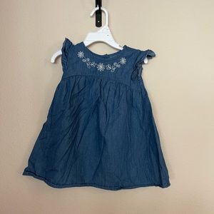 Cute 2T blue Jean dress with embroidered top